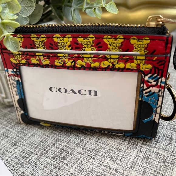 $69(NEW) Coach Disney Mickey Mouse X Keith Haring Mini Skinny ID Case Card - Picture 12 of 12